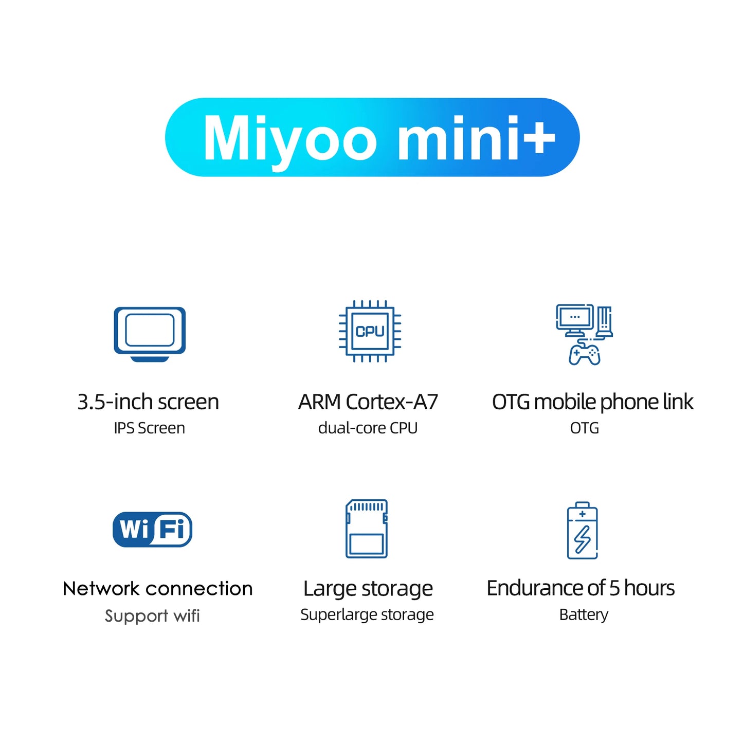 MIYOO Mini Plus Portable Retro Handheld Game Console V2 Mini+ IPS Screen Classic Video Game Console Linux System Children's Gift