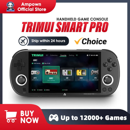 Trimui Smart Pro Handheld Game Console 4.96''IPS Screen Linux System Joystick RGB Lighting Smartpro Retro Video Game Player Gift